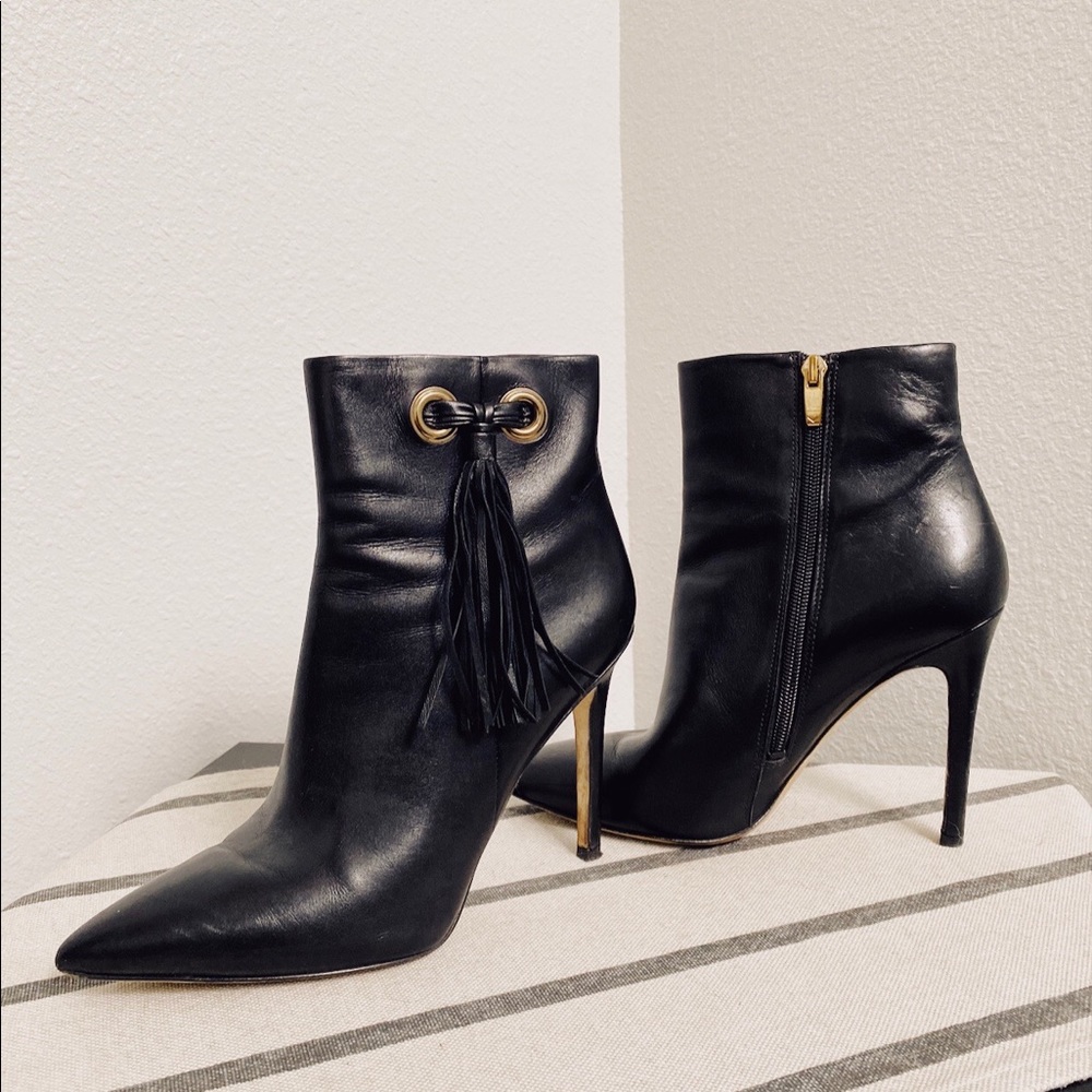VIA SPIGA Black leather ankle boots size 5.5